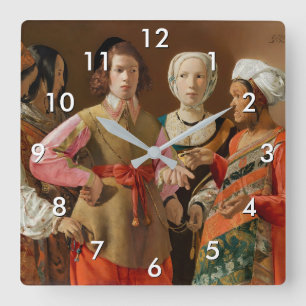 Georges de la Tour - Fortune Teller Fyrkantig Klocka