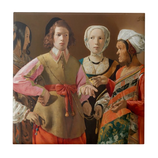 Georges de la Tour - Fortune Teller Kakelplatta (Framsidan)