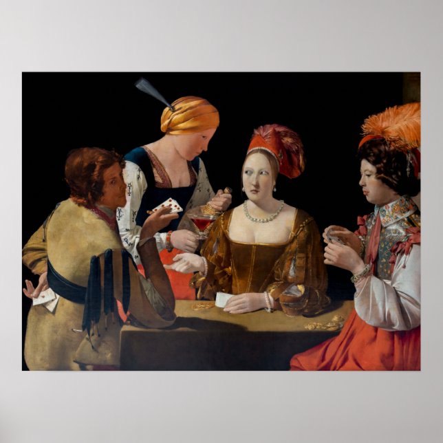 Georges de la Tour - Fusk med ruter ess Poster (Framsidan)