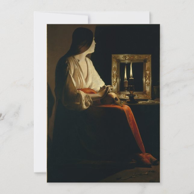 Georges de La Tour - Penitent Magdalen Inbjudningar (Framsida)
