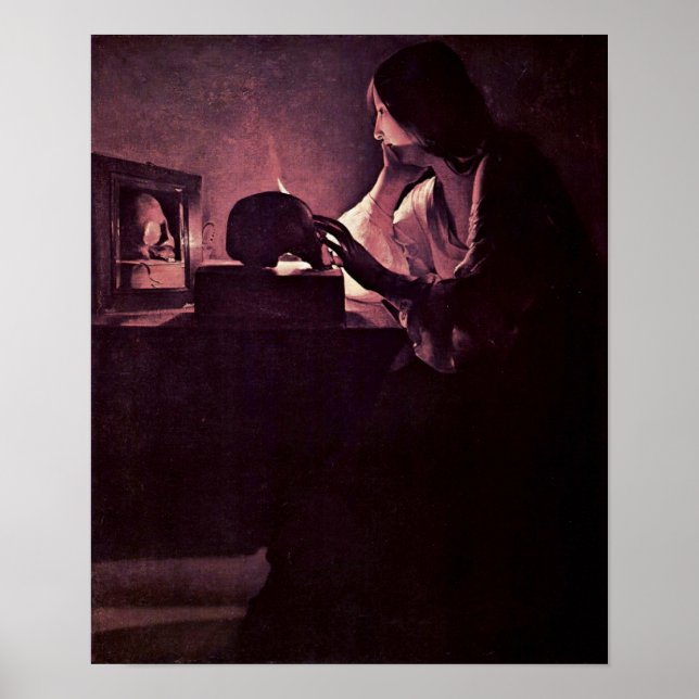 Georges de La Tour - Penitent Mary Magdalene Poster (Framsidan)
