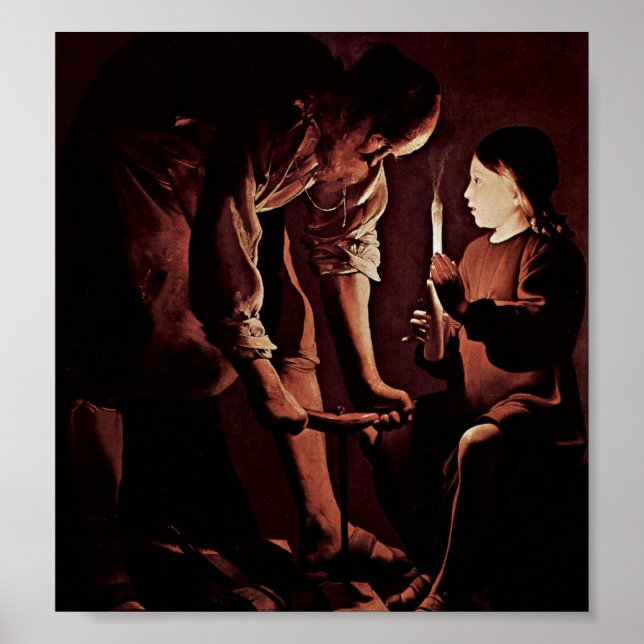 Georges de La Tour - St Joseph som carpenter Poster (Framsidan)