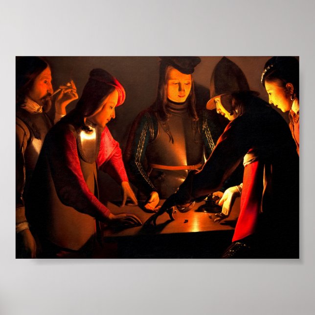 Georges de la Tour - Tärningsspelarna Poster (Framsidan)
