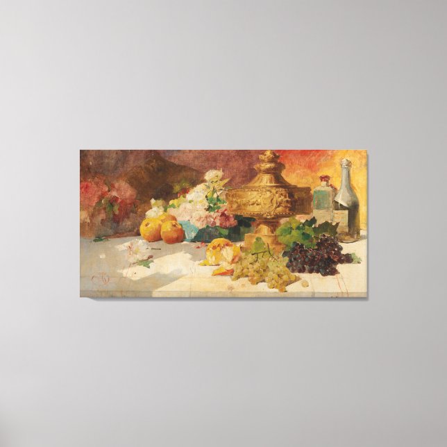 Georges Jeannin Large Fortfarande med frukt Canvastryck (Framsida)