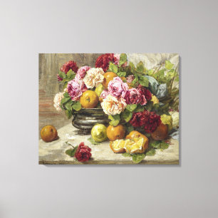 Georges Jeannin still Life of Ro and Fruit Canvastryck