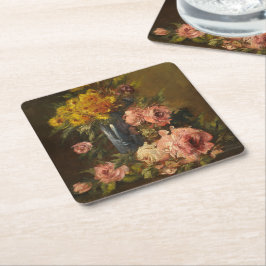 Georges Jeannin Vintage Flower Hello Life Underlägg Papper Kvadrat