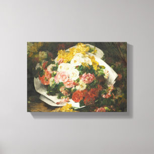 Georges Jeannin Vintage Peony Bouquet Canvastryck