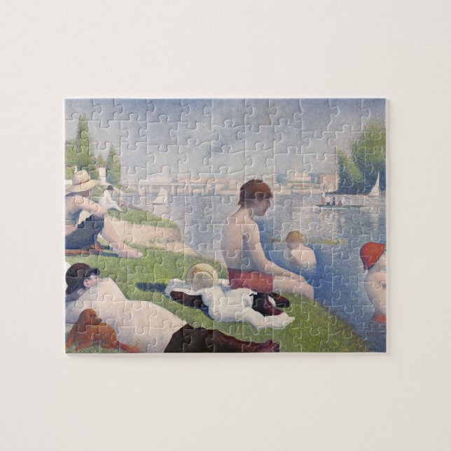 Georges Pierre Seurat | badare på Asni�res, 1884 Pussel (Horisontell)