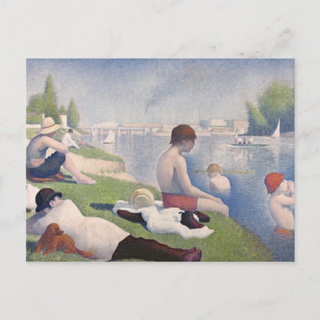 Georges Pierre Seurat | Bröder vid Asni � res 1884 Vykort (Framsida)