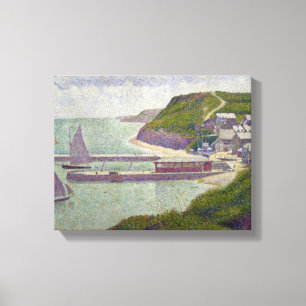 Georges Pierre Seurat hamn på Port-en-Bessin Canvastryck