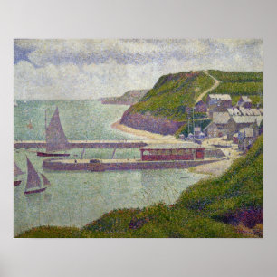 Georges Pierre Seurat hamn på Port-en-Bessin Poster