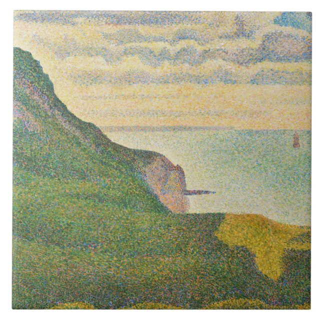 Georges Pierre Seurat| Sjölandskap i hamn-en-Bessi Kakelplatta (Framsidan)