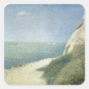 Georges Pierre Seurat strand på Bas Butin, Fyrkantigt Klistermärke