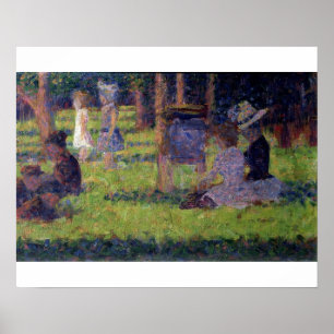 Georges Pierre Seurat studie för 'en söndag Poster