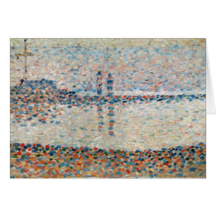 Georges Pierre Seurat studie för 'kanalisera p Hälsningskort