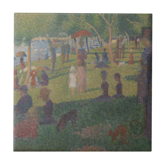 Georges Pierre Seurat | Undersökning för A Söndag  Kakelplatta (Framsidan)
