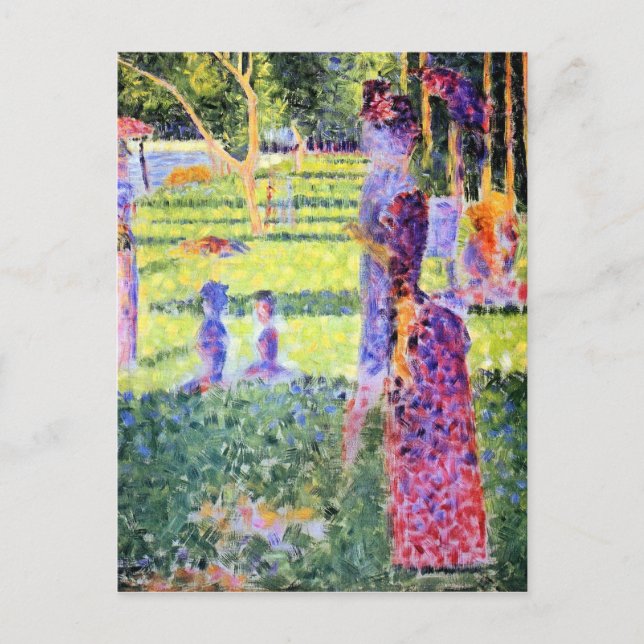 Georges Seurat - A Söndag om La Grande Jatte-studi Vykort (Framsida)