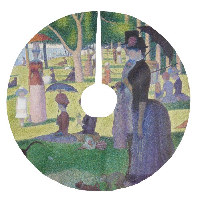 Georges Seurat - A Söndag på La Grande Jatte Julgransmatta Borstad Polyester (Framsidan)