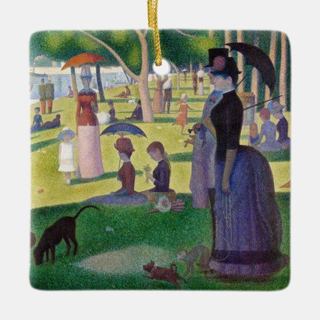 Georges Seurat - A Söndag på La Grande Jatte Julgransprydnad Keramik (Framsida)