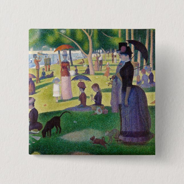 Georges Seurat - A Söndag på La Grande Jatte Knapp (Framsida)