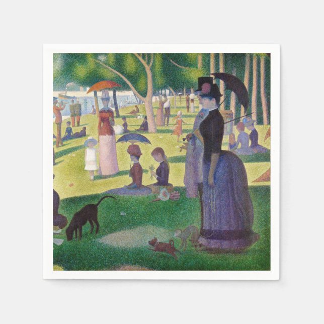 Georges Seurat - A Söndag på La Grande Jatte Pappersservett (Framsidan)