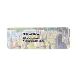 Georges Seurat - A Söndag på La Grande Jatte Returadress Etikett