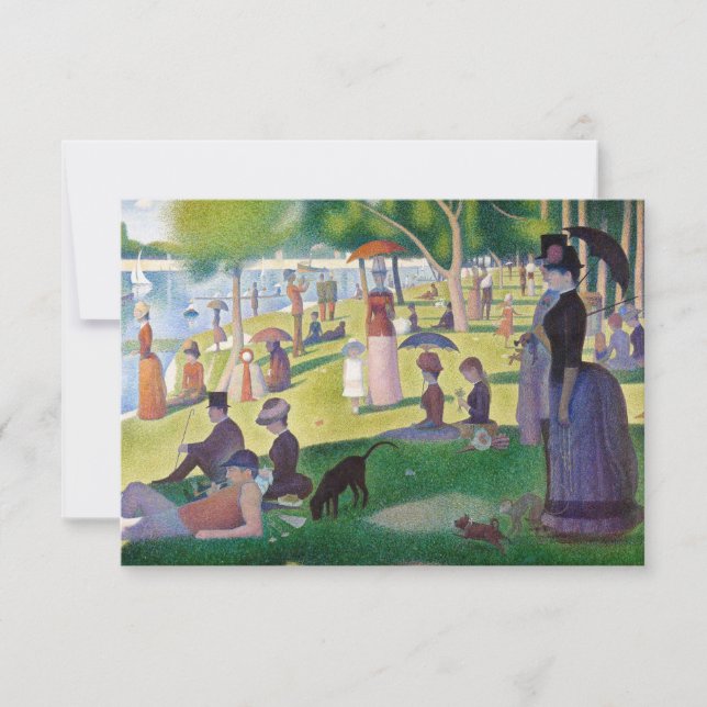 Georges Seurat - A Söndag på La Grande Jatte Tack Kort (Framsida)