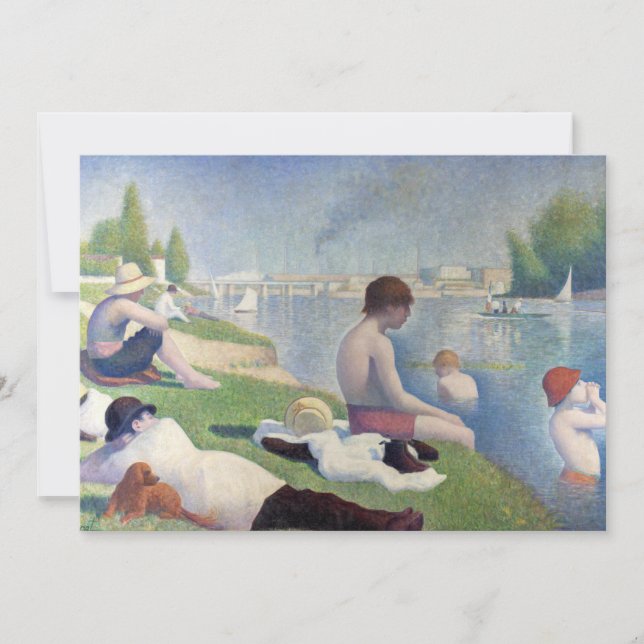 Georges Seurat - Badande vid Asnieres Inbjudningar (Framsida)