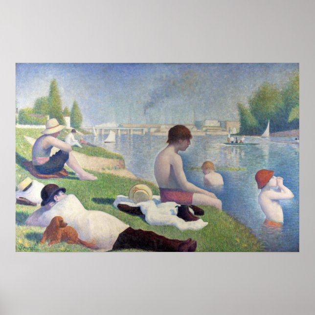 Georges Seurat - Badande vid Asnieres Poster (Framsidan)