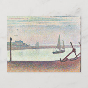 Georges Seurat Channel vid Gravelines, kvällning Vykort