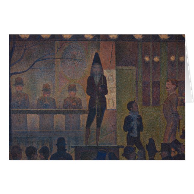 Georges Seurat - Circus Sideshow Hälsningskort (Framsidan Horizontal)