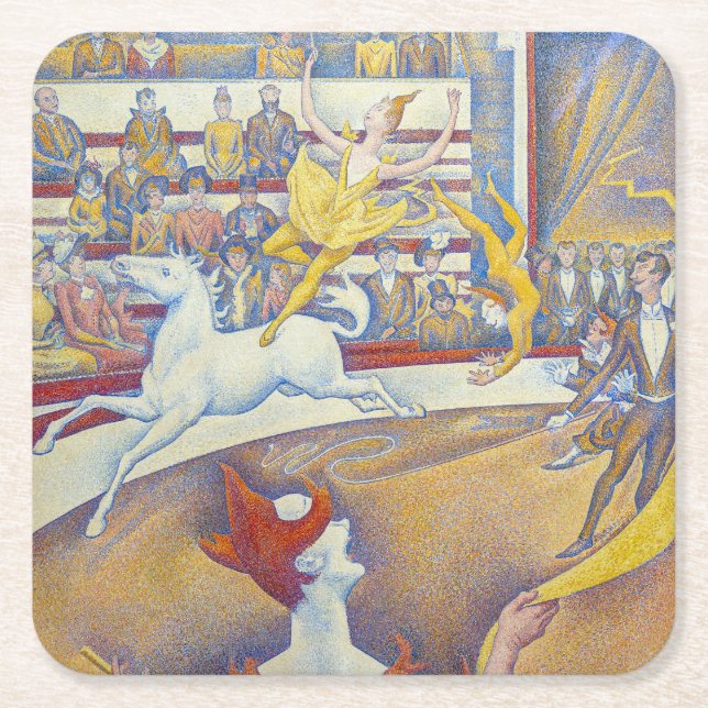 Georges Seurat - Circus Underlägg Papper Kvadrat (Framsidan)