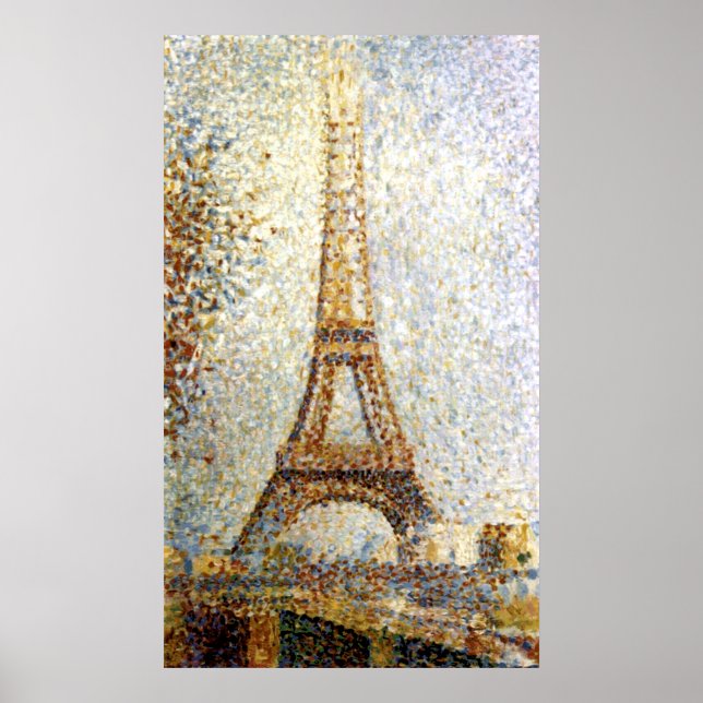 Georges Seurat Eiffel Torn Pointillism Poster (Framsidan)