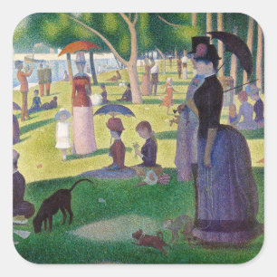 Georges Seurat - En söndag på La Grande Jatte Fyrkantigt Klistermärke