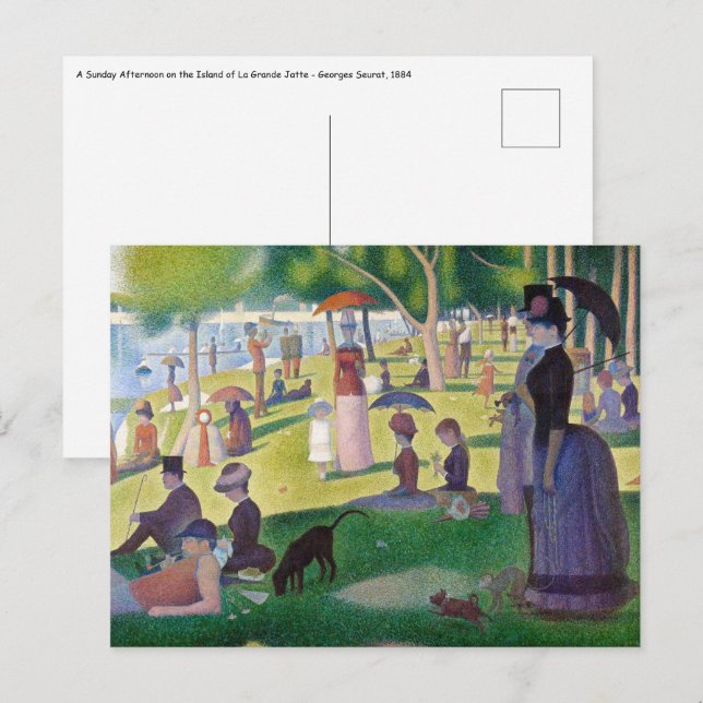 Georges Seurat - En söndag på La Grande Jatte Vykort (Fram/baksida)