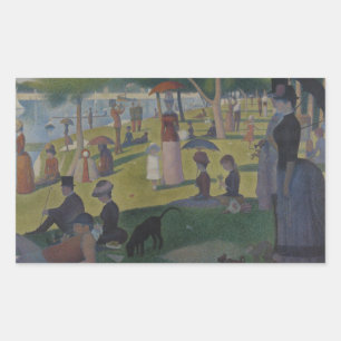 Georges Seurat - en söndag på La stora Jatte Rektangulärt Klistermärke