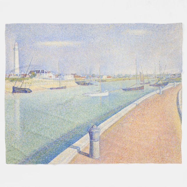 Georges Seurat - Gravelines kanal Fleecefilt (Framsidan (Horisontell))