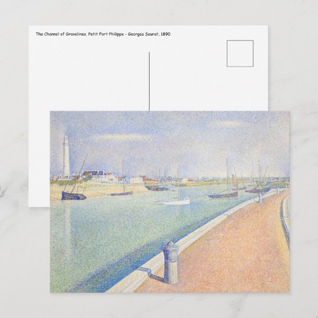 Georges Seurat - Gravelines kanal Vykort (Fram/baksida)