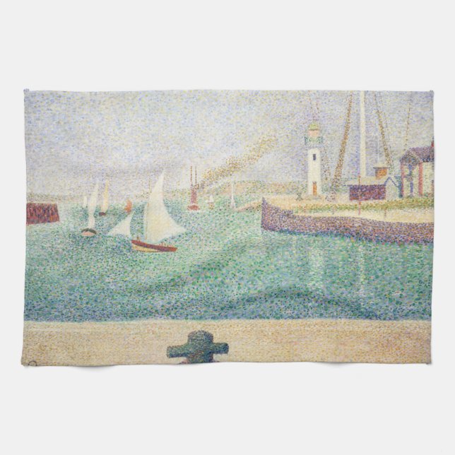 Georges Seurat - Intrance of the Port of Honfleur Kökshandduk (Horisontell)