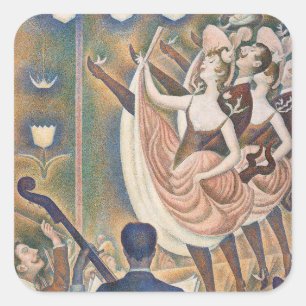 Georges Seurat - Le Chahut Fyrkantigt Klistermärke