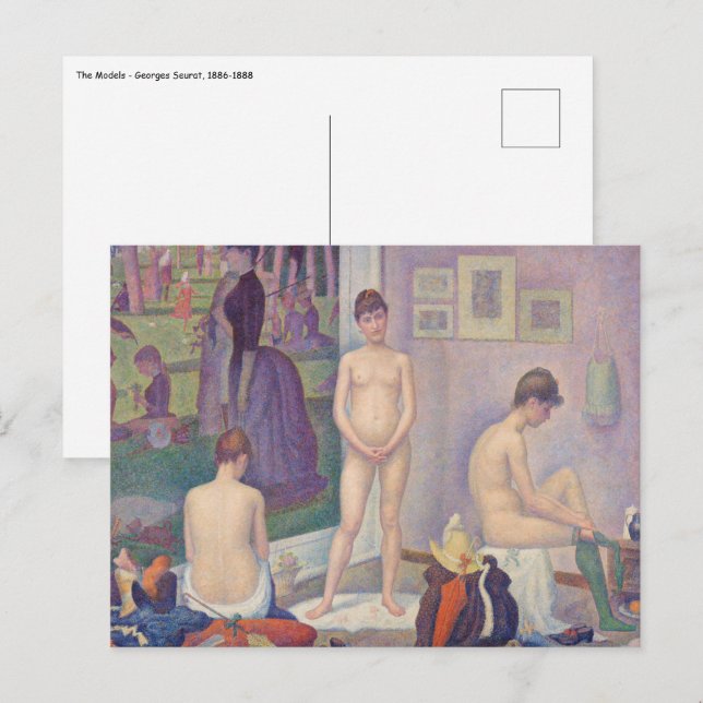 Georges Seurat - modellerna Vykort (Fram/baksida)