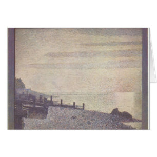 Georges Seurat- mun av Seinen på Honfleur Hälsningskort