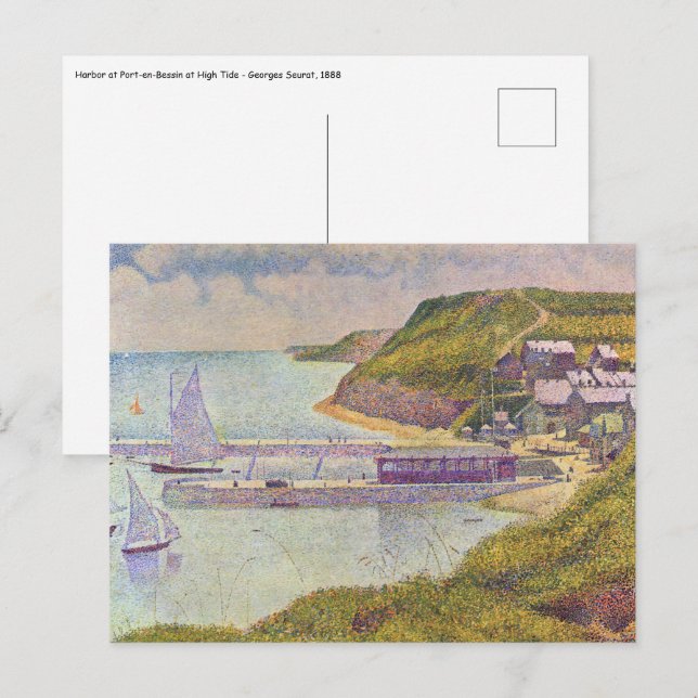 Georges Seurat - Port-en-Bessin vid högvatten Vykort (Fram/baksida)