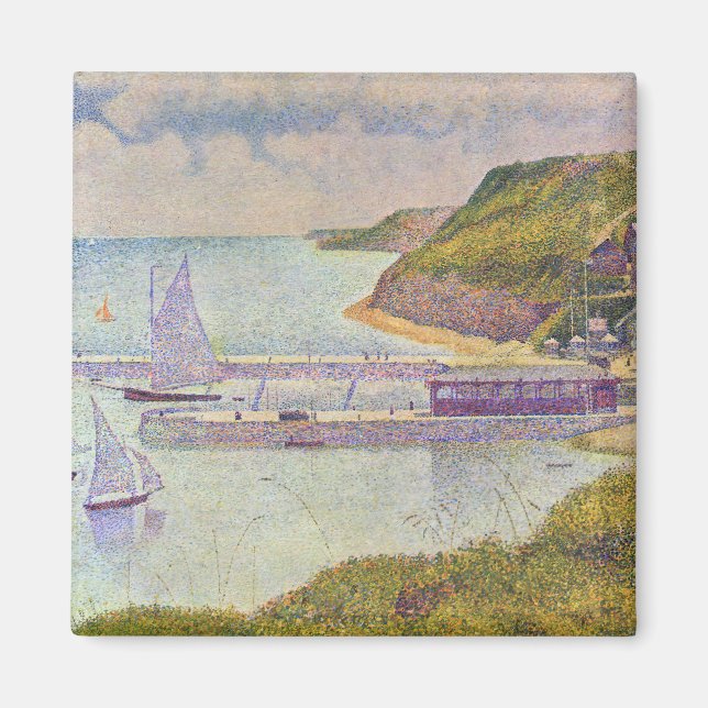 Georges Seurat - Port-en-Bessin vid högvattenlinje Magnet (Framsidan)