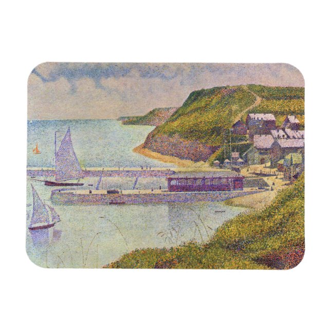 Georges Seurat - Port-en-Bessin vid högvattenlinje Magnet (Horisontell)