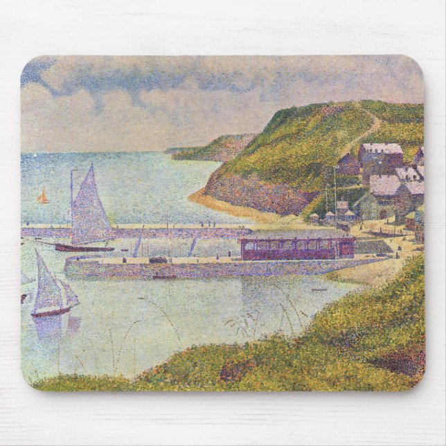 Georges Seurat - Port-en-Bessin vid högvattenlinje Musmatta (Framsidan)