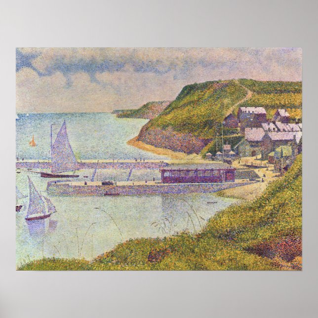 Georges Seurat - Port-en-Bessin vid högvattenlinje Poster (Framsidan)