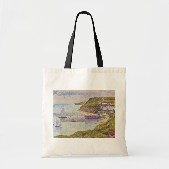 Georges Seurat - Port-en-Bessin vid högvattenlinje Tygkasse (Framsidan)