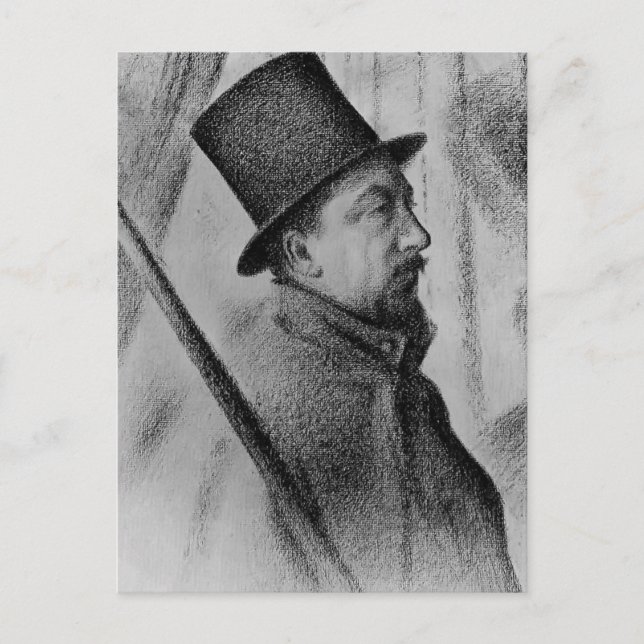 Georges Seurat-Porträtt vid Paul Signac Vykort (Framsida)