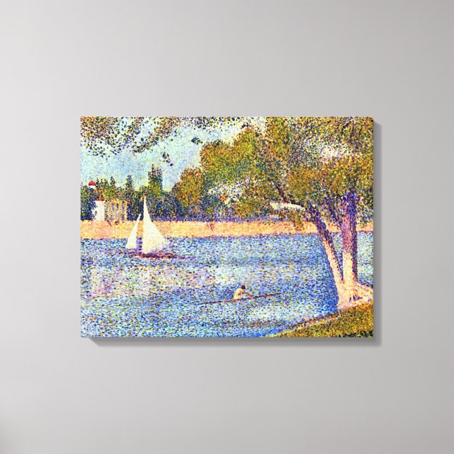 Georges Seurat the Seine and la Grande Jatte Canvastryck (Framsida)